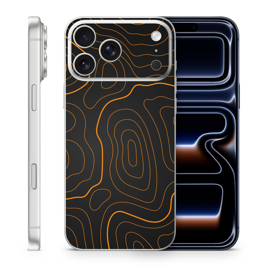 Orange Topographic Phone Skins Compatible With iPhone