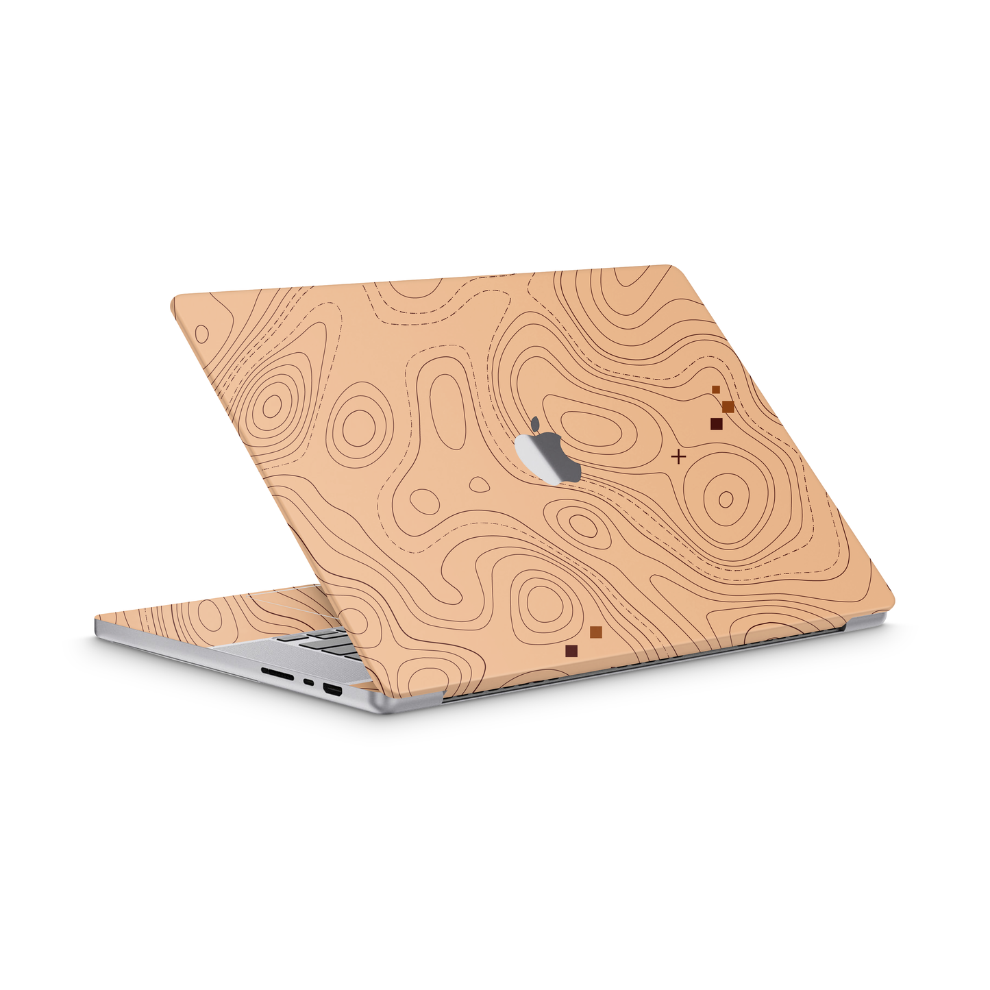Brown Topographic Vinyl Skins Compatible with MacBook Pro